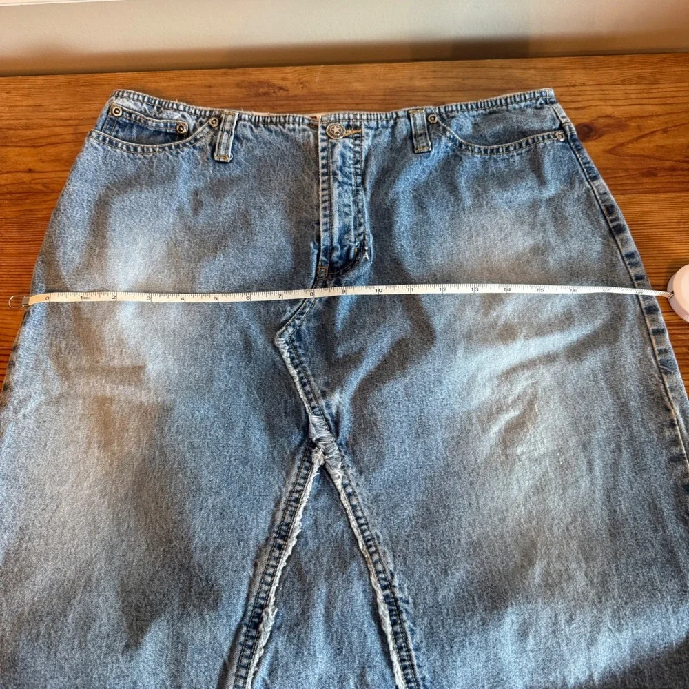 VTG‎ 90s Faded Glory Women's Denim Midi Skirt Medium Stone Wash Size 10